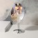 The mirror of the desktop "oval", the mirror surface is 13.5 × 17.5 cm, the color is silver