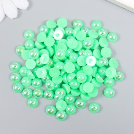 Decor for creativity plastic "Half of beads. Green" 20 g 0.8x0.8 cm-1