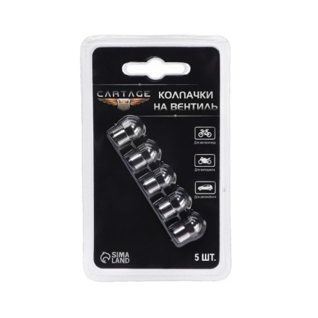 Caps on the valve Cartage, chrome, set 5 pcs-1