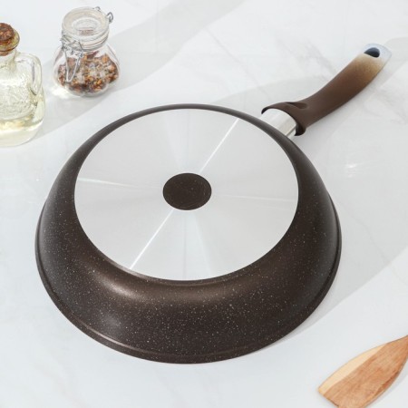 Pan, d = 26 cm, plastic handle, anti -stick coating, color coffee marble-2