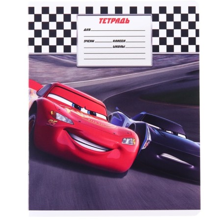 Notebook in a large cage 12 sheets, 5 types of mix, cover covering cardboard, cars-2