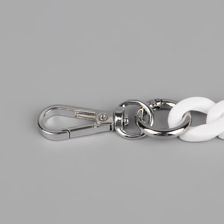A bag for a bag, plastic, with carbines, 23 × 17 mm, 30 cm, white/silver color-1