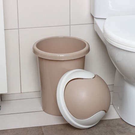 Rambai garbage container, 10 l, d = 26.7 cm, h = 42 cm, beige color-1
