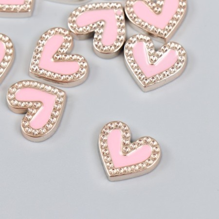 Decor for creativity plastic "Pink heart" gold 0.3x1.8x1.5 cm