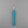 Knitting hook, with silicone handle, d = 4 mm, 14 cm, blue color