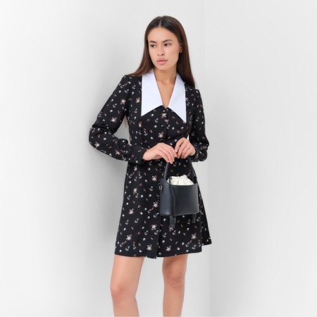 Women's dress with collar Mist p. 50, black-3