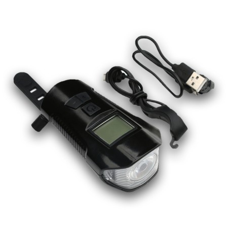 Lanter Bicycle front battery, waterproof, 4 modes, signal, speedometer-3