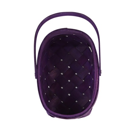 Wicker basket 23 x 18 x 12 cm, handle h = 13 cm, purple-5
