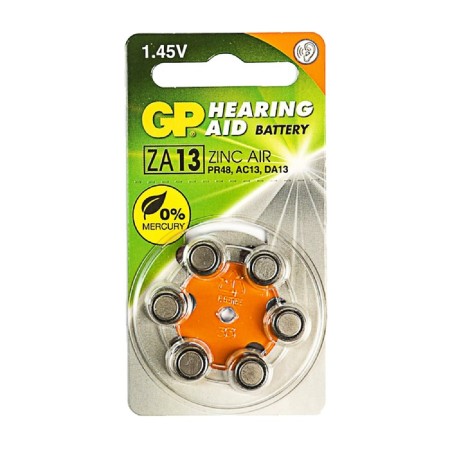 Battery of Zinc GP, ZA13 (PR48) -6BL, for hearing aids, 1.45V, blister, 6 pcs.