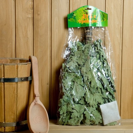 A broom for a bath oak with thyme, in individual packaging-1