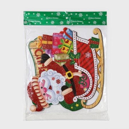 Decorative decoration (suspension) "Santa Claus on the sled" 43.5x30.5 cm-6