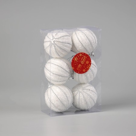 Set of balls plastic D-6 cm, 6 pcs "Bram" White-1