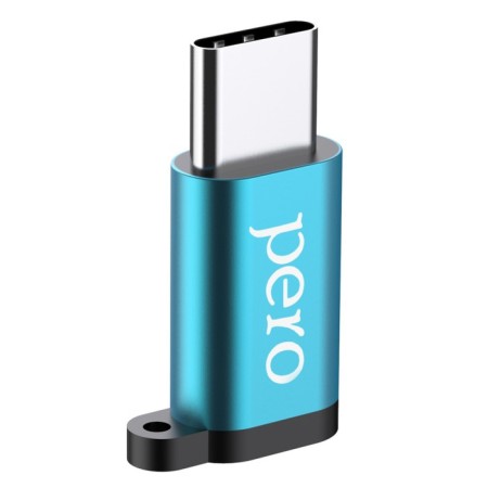 Adapter Pero AD01, Type -C - microUSB, metal, blue-1