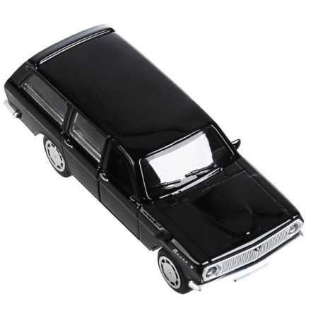 Metal machine "GAZ-2402 Volga", 12 cm, doors, luggage, black color open-7