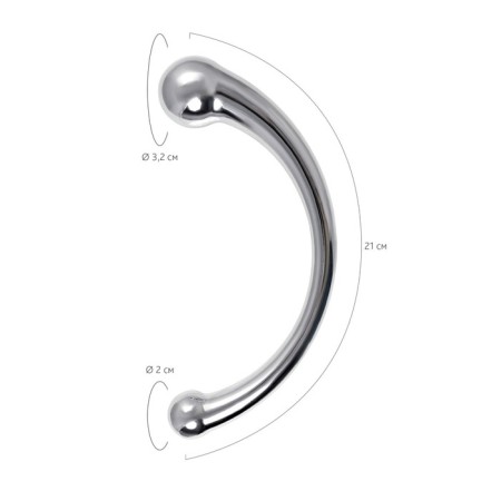 Metal dildo Metal by Toyfa, Metal, Silver, 21 cm-5