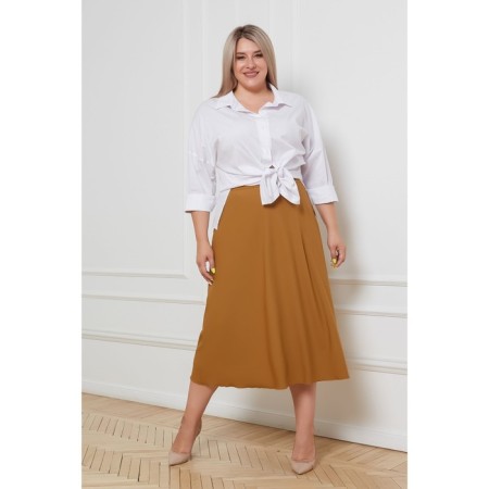 Female skirt, size 52, light brown color-2