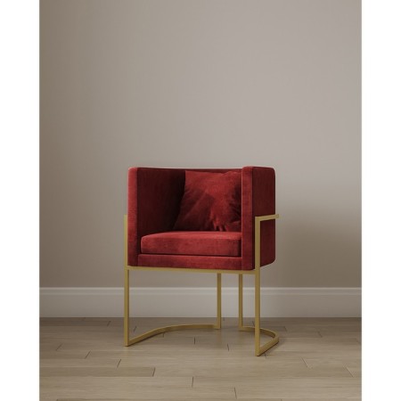 Armchair "Luna", 60 × 64 × 77 cm, red color, gold frame
