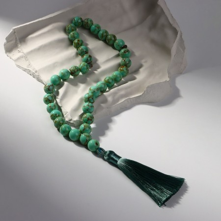 Parsing Muslim ball No. 10 "Biryuza Old", 35 beads through a jumper-1