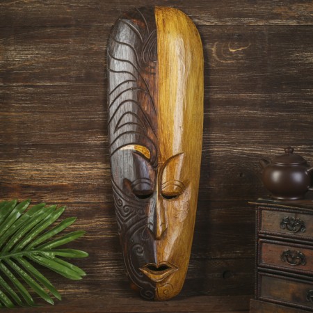 Mask wall tree "Aboriginal darkness/light" 3x18x50 cm