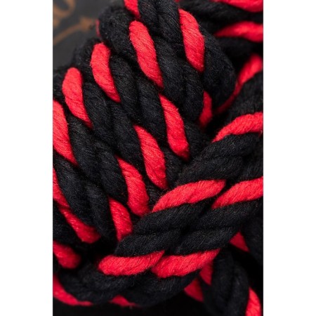 Handcuffs-ames from the cotton rope "Knot-omega", 3.3 m, black and red color-2