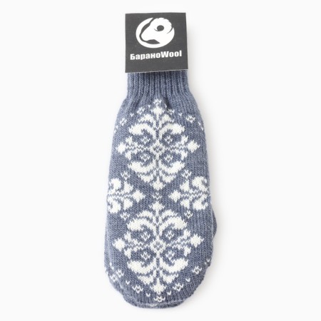 Double female mittens, blue color, river 18-3