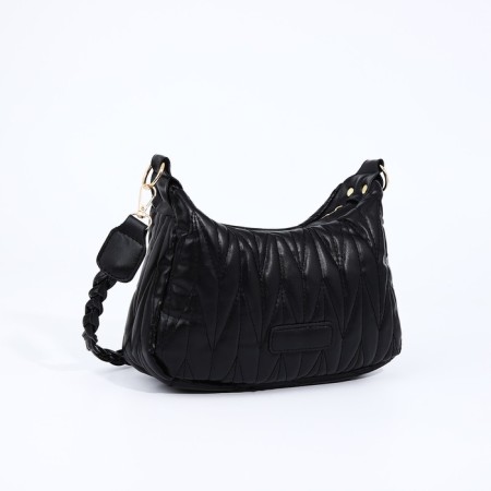 Bag Cross-Bodi with a zipper, black color-4