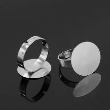 The base for the ring d = 20mm, set 10pcs, the color of silver