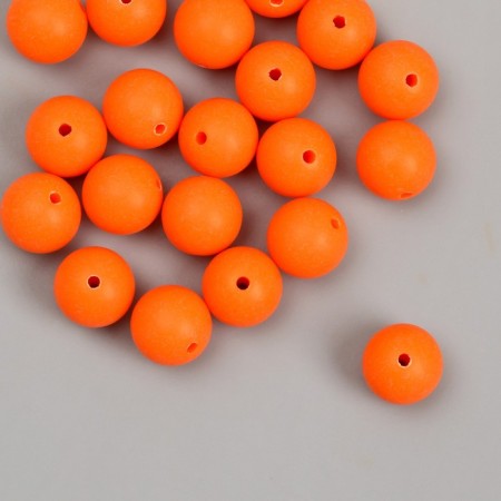 Beads for creativity plastic "Mandarin" matte d = 1.2 cm set 20 g-1