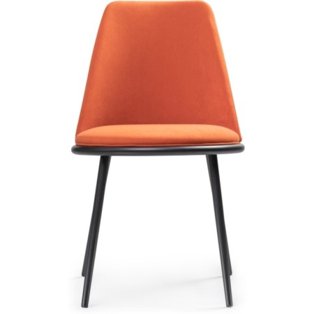 Chair on the metal frame Aldis metal/velor, black/orange 50x57x81 cm-1