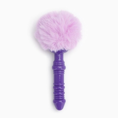 Anal traffic jam with fur Akhpoki, silicone sleeve, 130x26 mm, tail 65mm, rings, lilac 10746-1
