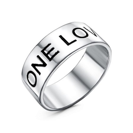 Ring "Love", echoing with oxidation, 17.5 size
