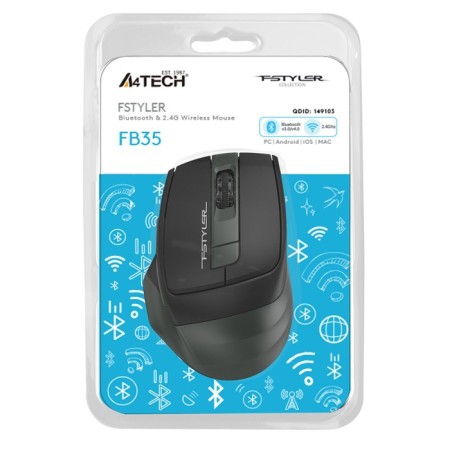 Mouse A4Tech FSTYLER FB35, wireless, optical, 2000 dpi, black-2