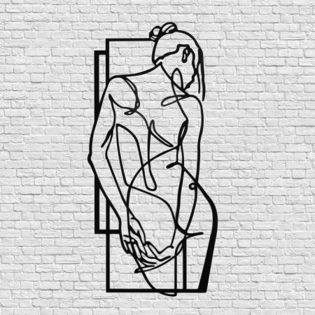 Metal panel "Girl's silhouette" 50x22cm
