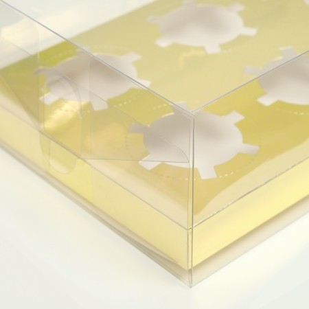 Box for 6 cupcakes, gold, 26.8 × 18.2 × 10 cm-2