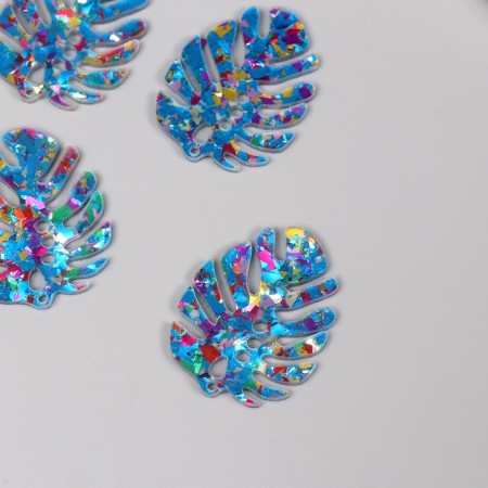 Decor for the work of acrylic bilateral "Brilliant tropical leaf" 3.9x3x0.2 cm
