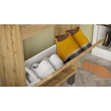 Higs 02 shoes, 500 × 200 × 939 mm, Oak color Votan / Black-2