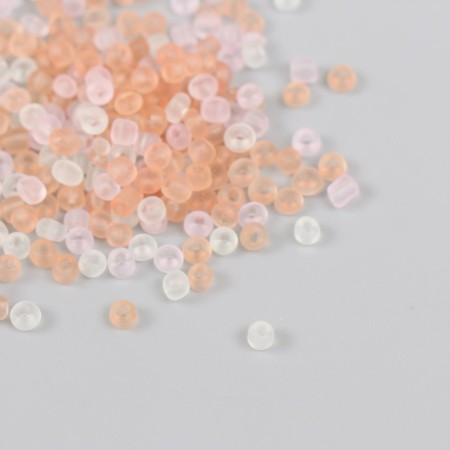 Glass glass 8/0 "matte translucent. Melange pale red" 10 g-1