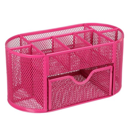 Chancellery trifle stand 9 departments, mesh metal, pink