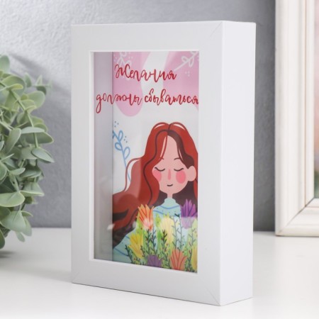 Pigger interior plastic "Girl with tulips. Wishes should come true!" 17x12x3.8 cm-2