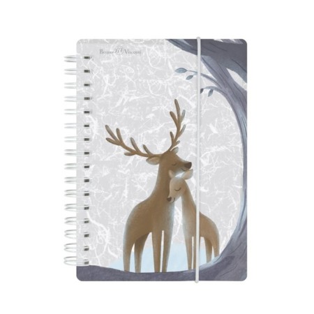 Note book A6, 80 sheets in a cage on the crest Forest Dream, plastic cover, with an elastic band, mix-1