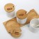 A set of ceramic cans for storage on a wooden stand “Kitty”, 3 pcs, 250 ml, white color