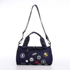 Youth bag with a zipper, blue color