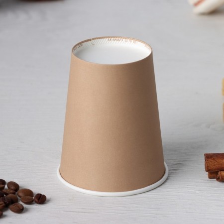 A cup paper disposable “classic”, 250 ml, d = 8 cm, craft color, 50 pcs/un-1