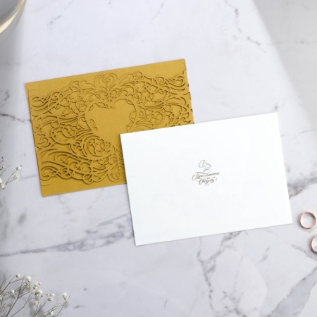 Wedding invitation "To our wedding" (gold color), 18.4 x 13 cm-2