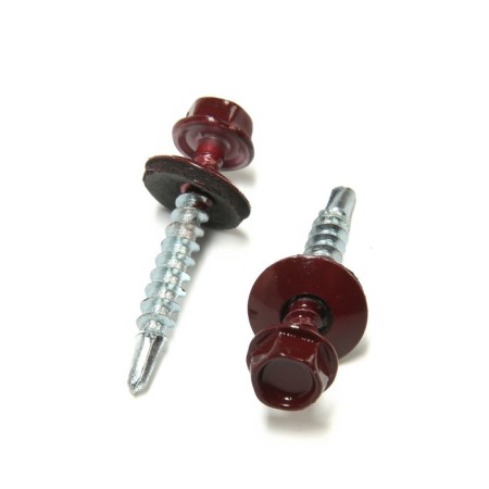 Roofing screws 4.8x35 mm, RAL3005 BORNT color, 250 pcs.-2