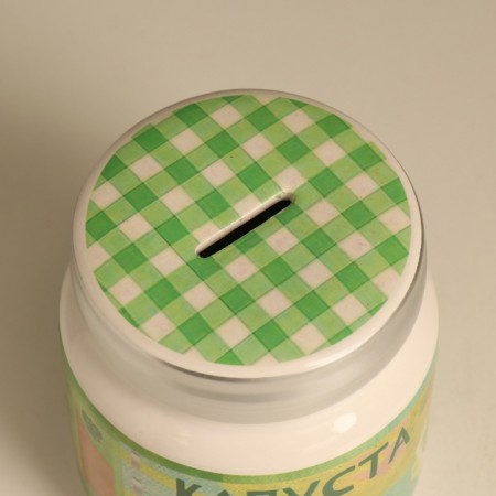 Piggy bank ceramics "canned cabbage" 11.5x11.5x14.3 cm-6