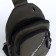 Male sling bag from textiles, headphones, green color