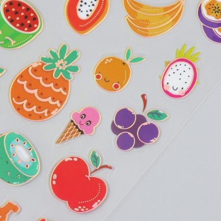 Plastic sticker "Fruits" with gold 10.2x20.5 cm-1