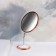 Mirror on a flexible leg "Oval", bilateral, with an increase, a mirror surface 14.5 × 17.5 cm, the color of copper/white