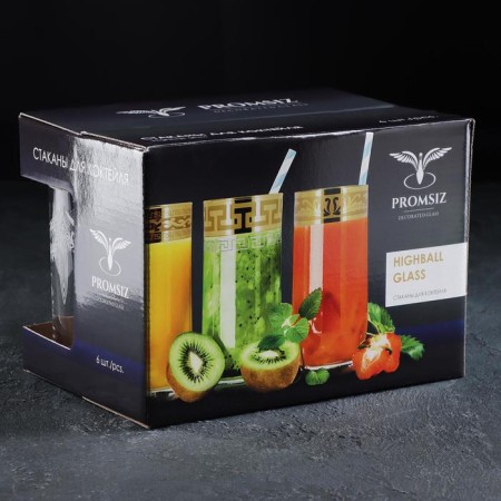 A set of glasses for the Russian Pattern juice, 290 ml, 6 pcs-2